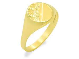 9ct Gold Oval Ladies Signet Ring - 182512