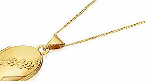 9ct Gold Oval Locket And Chain - 187243