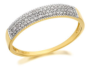 9ct Gold Pave Set Diamond Band Ring 0.25ct -