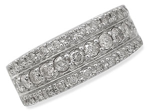 9ct gold Pave-Set Diamond Band Ring 046054