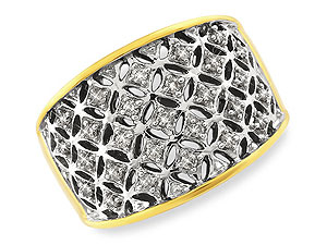 9ct gold Pave-Set Diamond Band Ring 046109-L