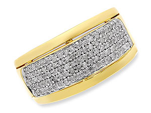 9ct gold Pave-Set Diamond Band Ring 046111-K