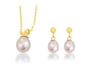 9ct gold Pink Freshwater Cultured Pearl Pendant