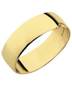 9ct Gold Plain D-Shape Wedding Ring
