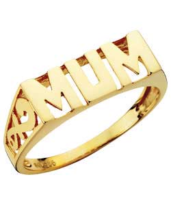 9ct Gold Plated Silver Mum Ring