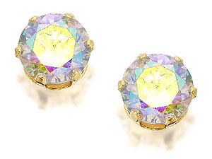 9ct Gold Rainbow Cubic Zirconia Earrings 5mm -