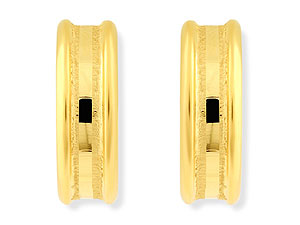 9ct Gold Recessed Half Hoop Earrings 17mm -