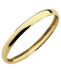9ct Gold Rolled Edge D-Shape Wedding Ring