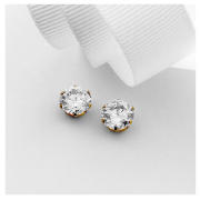 9CT GOLD ROUND CZ STUD EARRINGS