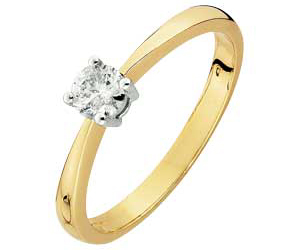 9ct Gold Round Diamond Solitaire Ring