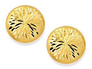 9ct Gold Round Disk Earrings 070797