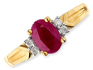 9ct gold Ruby and Diamond Cluster Ring 047409-J