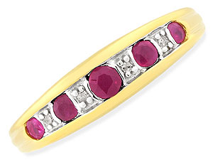 9ct gold Ruby and Diamond Half Eternity Ring 048209-K