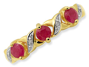 9ct gold Ruby and Diamond Half Eternity Ring 048235