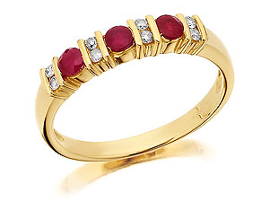 9ct gold Ruby and Diamond Half Eternity Ring 048237-J