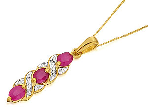 9ct Gold Ruby And Diamond Kisses Pendant And