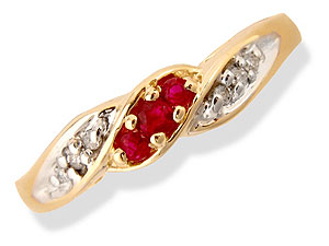 9ct gold Ruby and Diamond Ring 047357-R