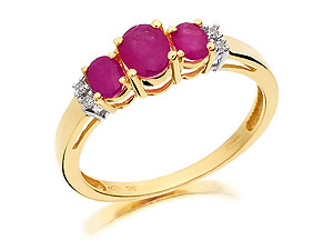 9ct gold Ruby and Diamond Ring 047360-J