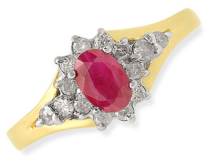 9ct gold Ruby and Diamond Ring 047406-N
