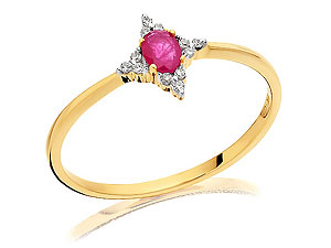 9ct gold Ruby and Diamond Ring 180917-K