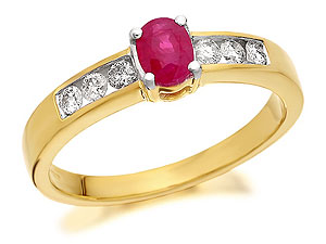 9ct Gold Ruby And Diamond Ring 20pts - 047307