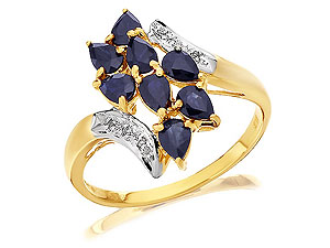 9ct gold Saphire and Diamond Ring 180945-J