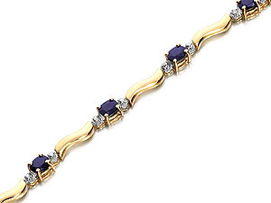 9ct gold Sapphire and Diamond Bracelet 047001