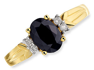 9ct gold Sapphire and Diamond Cluster Ring 046706