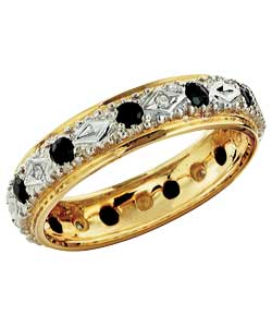 9ct Gold Sapphire and Diamond Full Eternity Ring