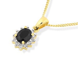 Sapphire and Diamond Pendant and Chain 045740