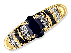 9ct gold Sapphire and Diamond Ring 046408-M