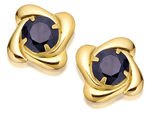 9ct Gold Sapphire Andralok Earrings 8mm - 073914