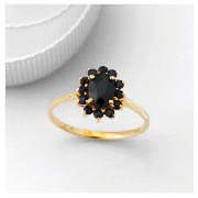 9ct gold Sapphire Cluster Ring, J