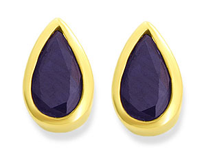 9ct Gold Sapphire Earrings 070209