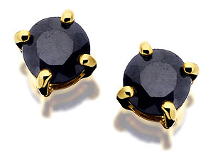 9ct Gold Sapphire Solitaire Earrings 3mm - 070263