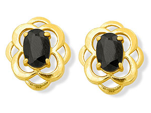9ct Gold Sapphire Stud Earrings - 070908