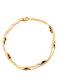 9ct gold Seed Link Double Strand Bracelet