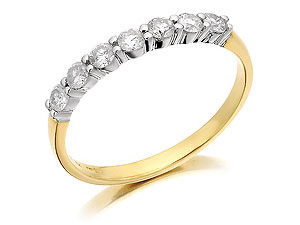 9ct Gold Seven Diamond Half Eternity Ring - 1/2
