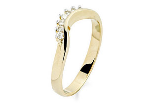 9ct gold Shaped Diamond Brides Wedding Ring