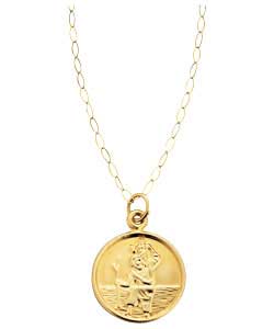 9ct Gold Single Sided St. Christopher Pendant
