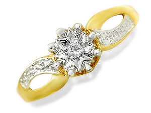 9ct gold Single Stone Diamond Ring 045137-J