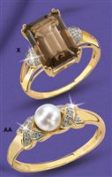 9ct gold Smokey Quartz And Pave Set Diamond Ring