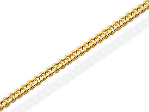 9ct Gold Solid Link Diamond Cut Curb Chain