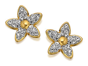Swarovski Crystal Flower Earrings 9mm