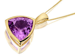 Trillion Amethyst Pendant And Chain -