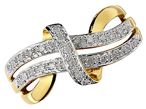 9ct gold Triple Band Diamond Half Eternity Ring 048071-M