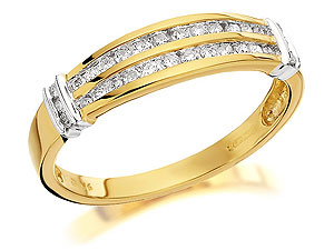 Two Row Diamond Band Ring 0.25ct -