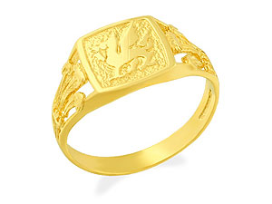 9ct gold Welsh Dragon Signet Ring 182518-L