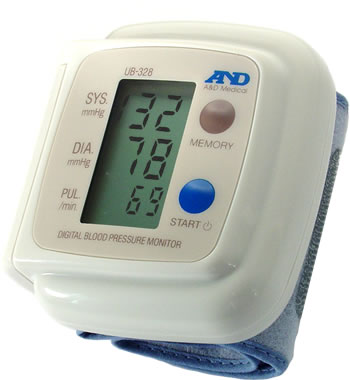 A & D UB-328 Digital Blood Pressure Wrist Monitor