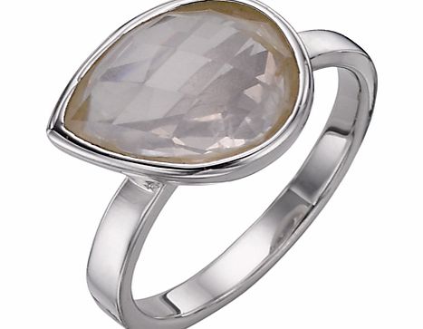 A B Davis Sterling Silver Rose Quartz Ring